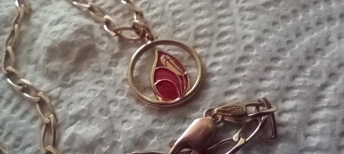 9 CT gold pendant on 20 inch chain - Image 4