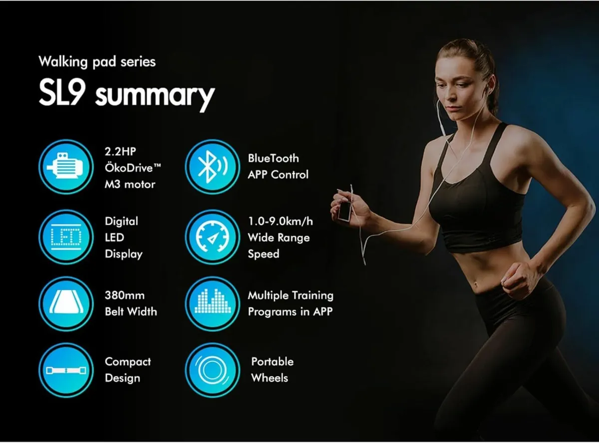 Walking Pad Treadmill LED Display Bluetooth Pink - Image 3