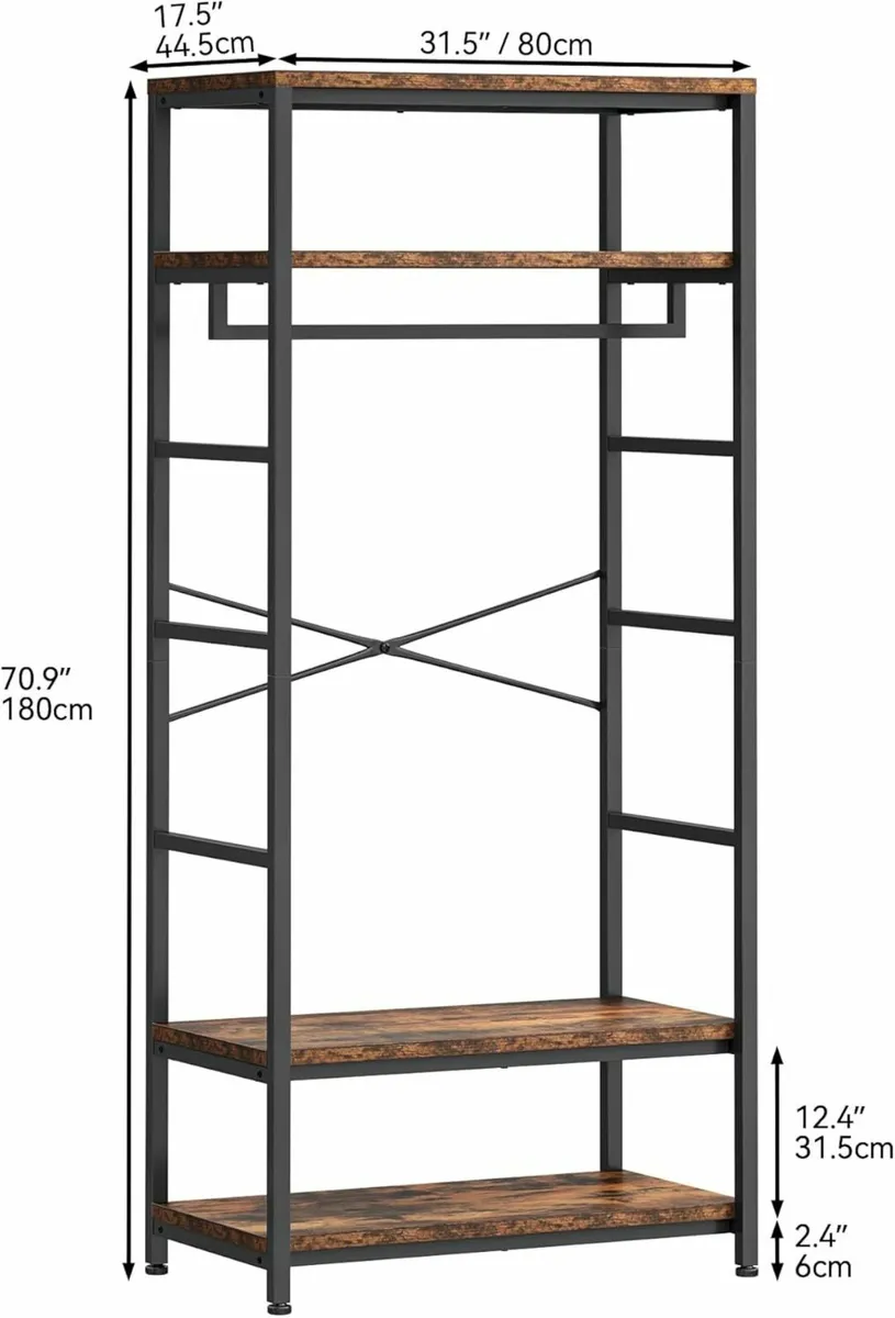 Coat Rack Shoe Storage Shelves Clothes rack Bench - Image 2