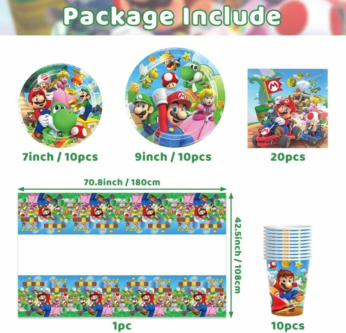 Birthday Party Decorations Mario Brothers Set 20 - Image 2