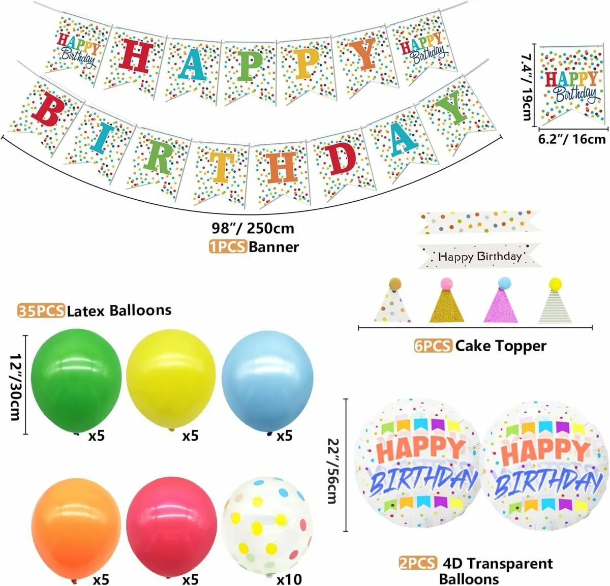 152 PCS Rainbow Party Supplies Colorful Balloons - Image 3