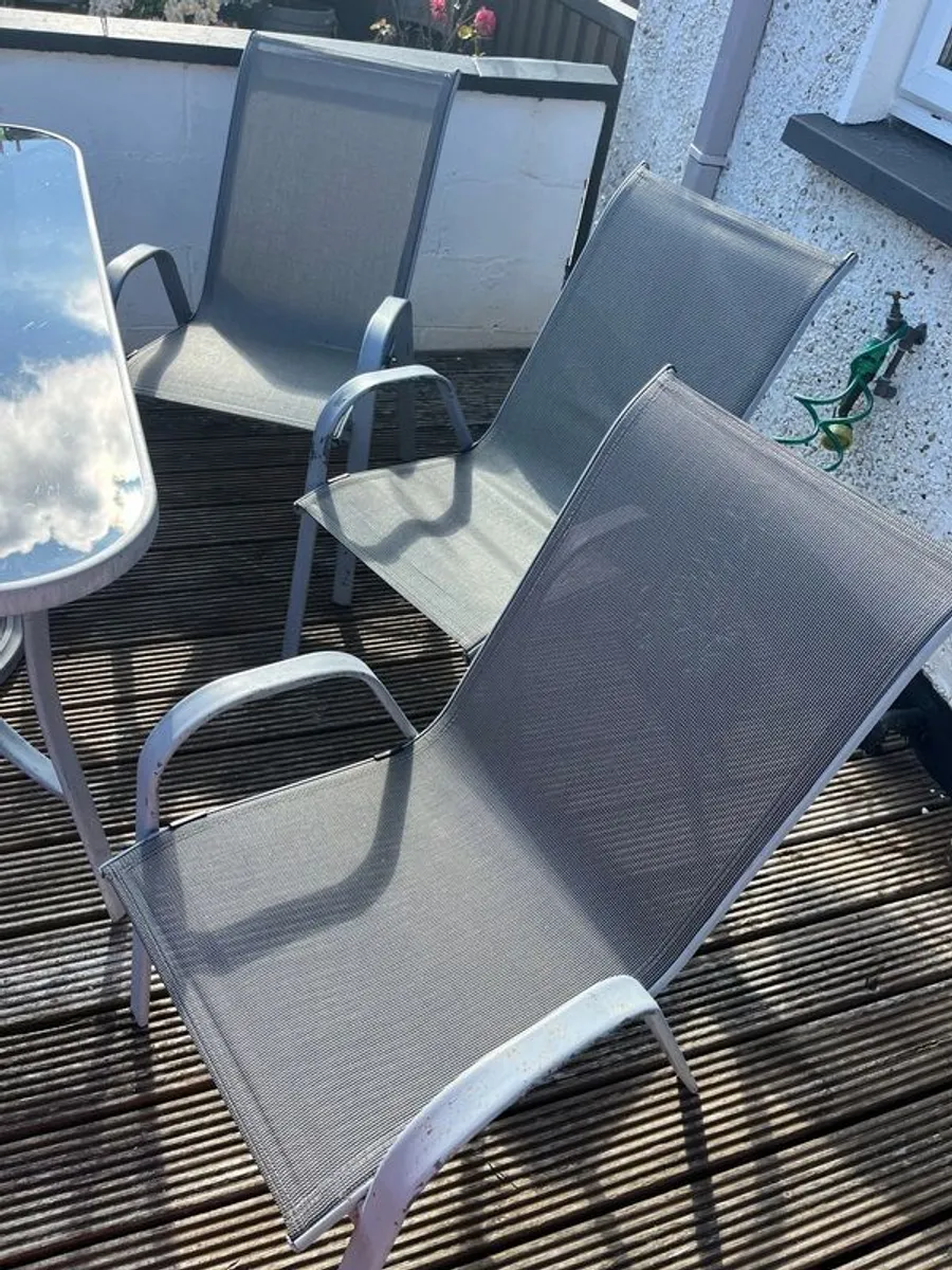 Back Garden  Large Glass Table and 6 Chairs - Image 2
