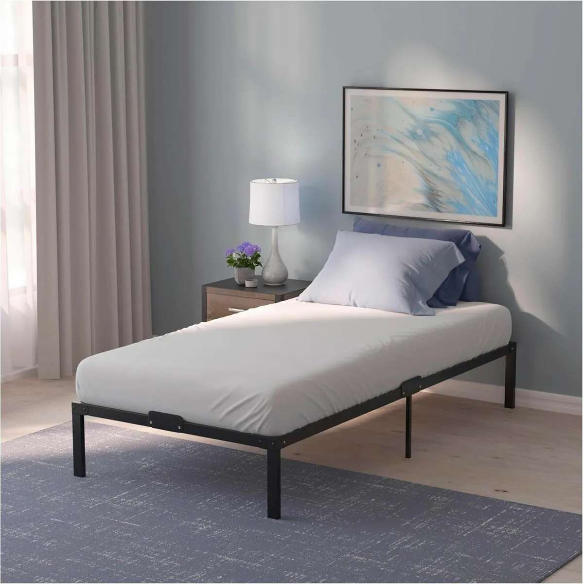 Single Bed Frame 90x190cm Storage Easy Assembly - Image 1