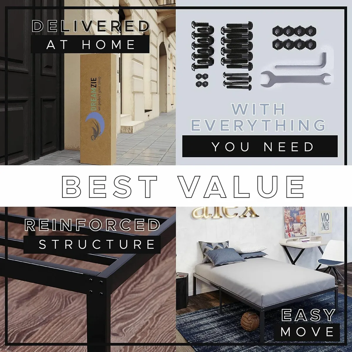Single Bed Frame 90x190cm Storage Easy Assembly - Image 4