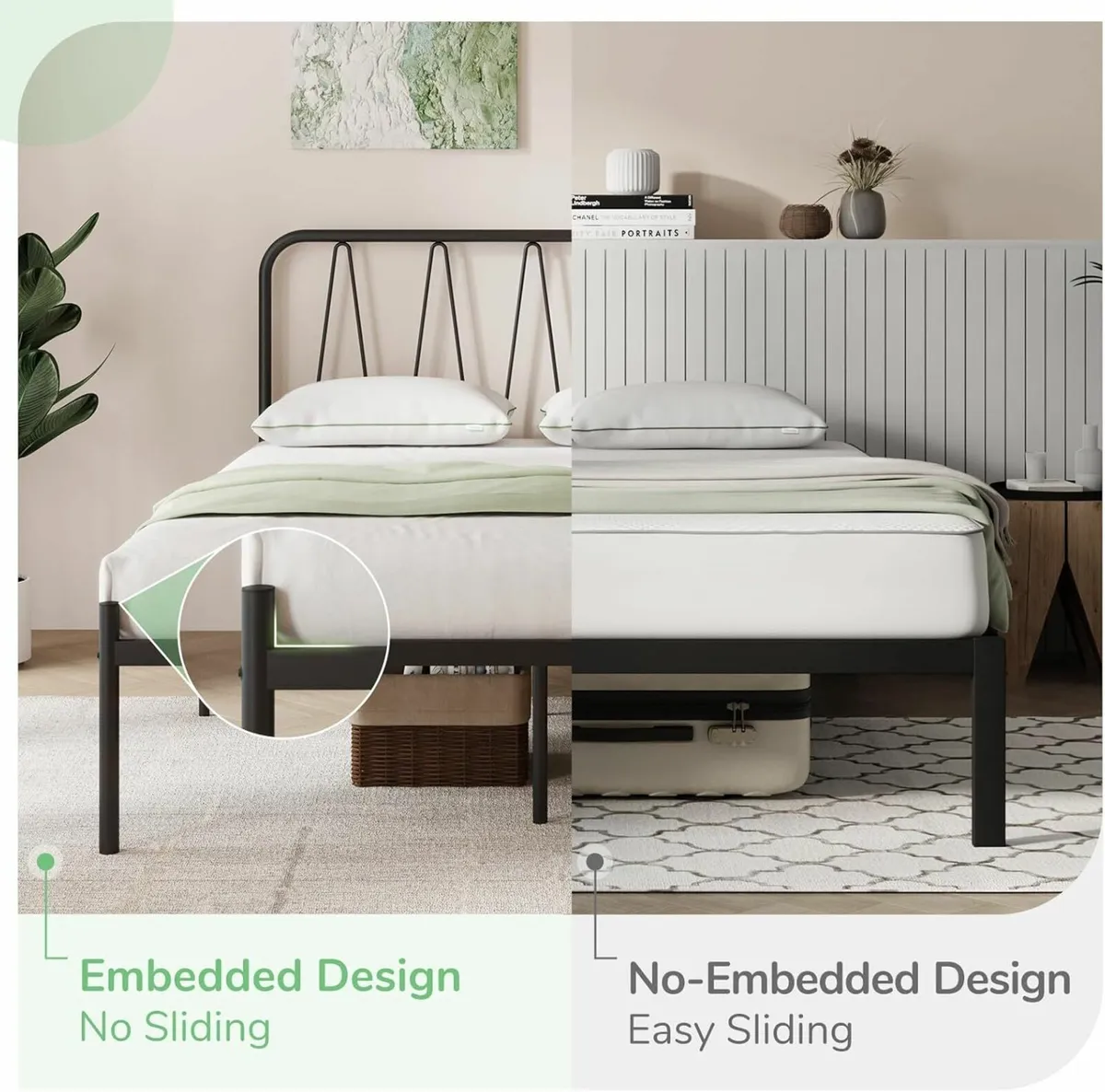 Platform Double Bed Frame Headboard 120x200cm - Image 4