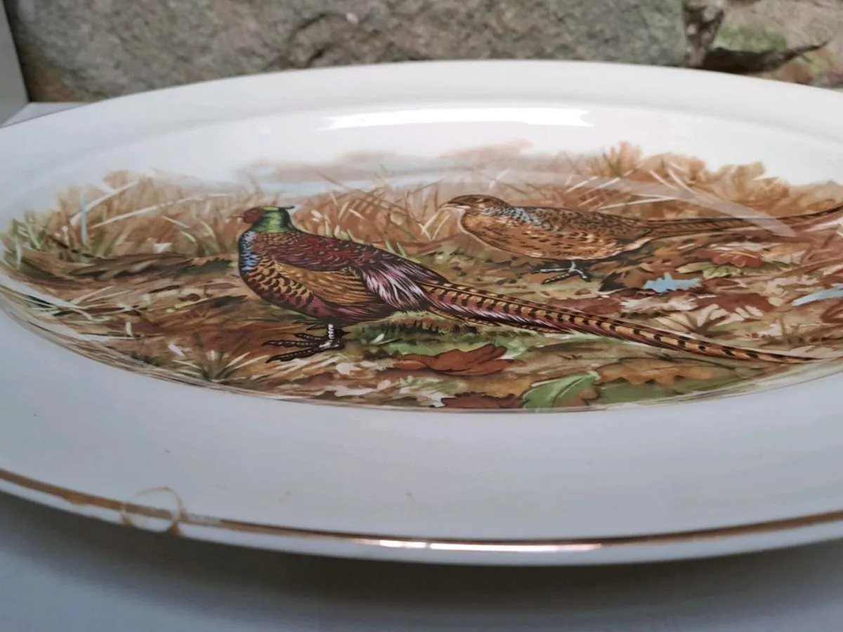 Oval pheasant scene plate - Image 2