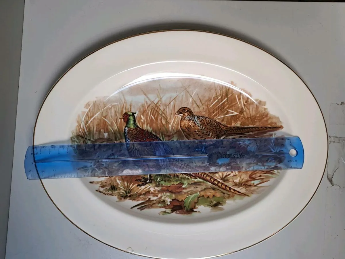 Oval pheasant scene plate - Image 3