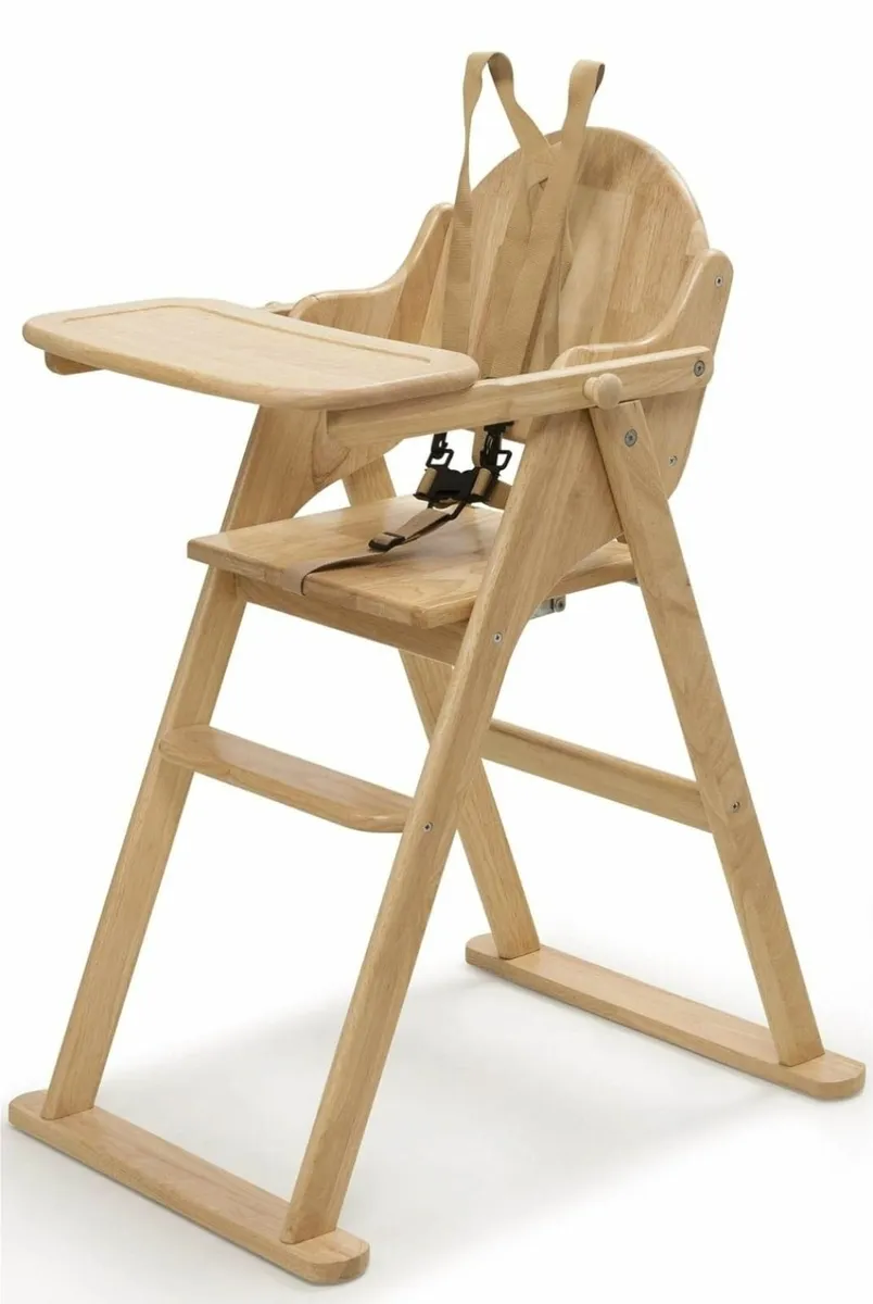 Safetots Putaway Folding Wooden High Chair - Image 1