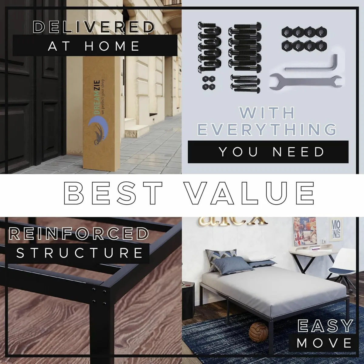 Double Bed Frame 120x200cm Storage Easy Assembly - Image 4