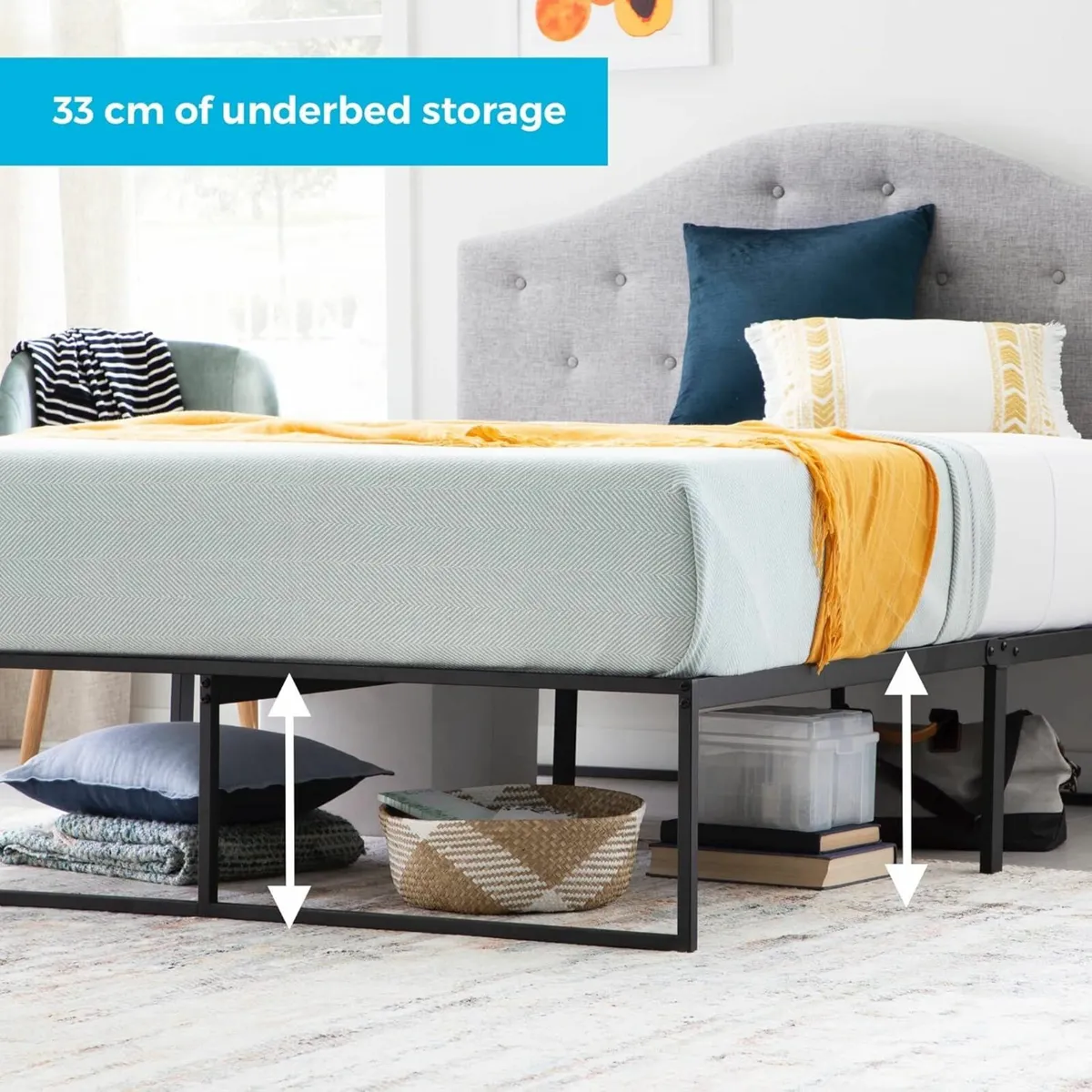 Bed Frame Storage Double Quick Assembly 135x190cm - Image 4