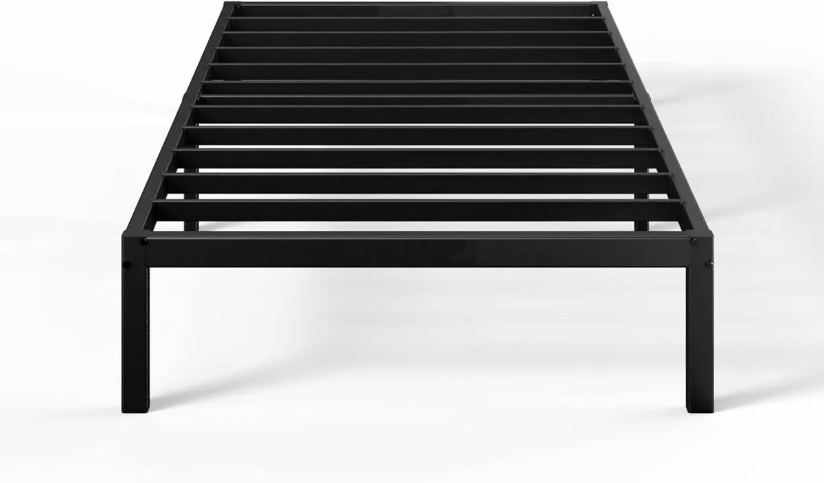 Double Bed frame 135 x 190 cm storage Black - Image 2