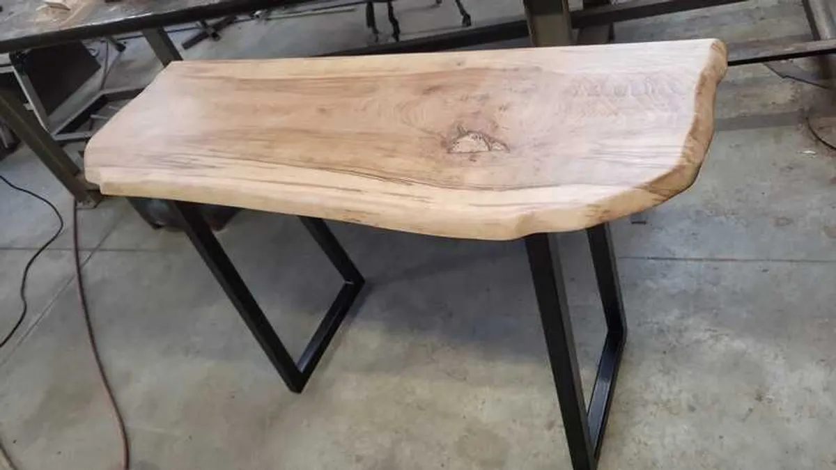 Beech Table with Steel legs - Image 2