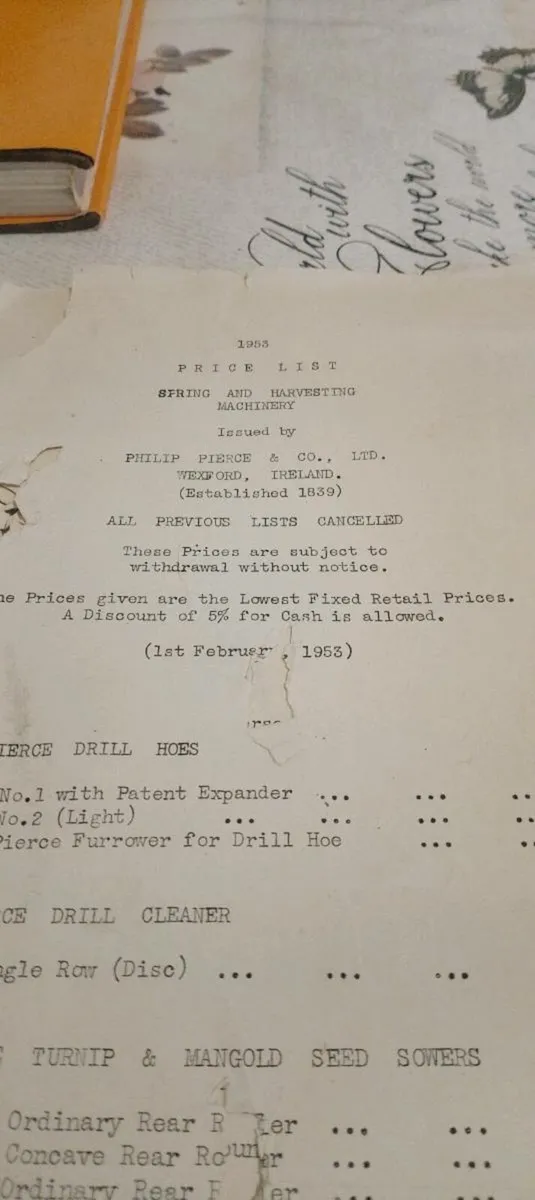Pierce Price list for 1953 - Image 1