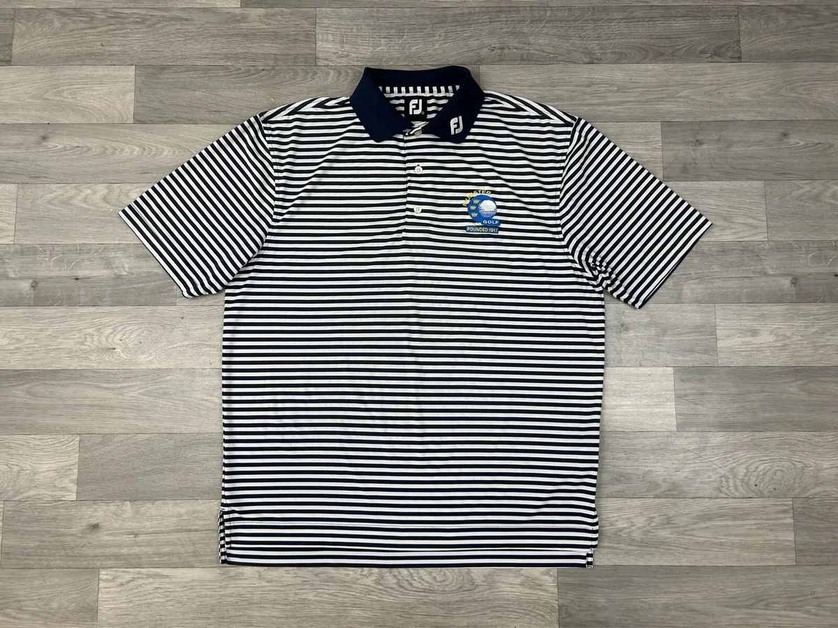FootJoy FJ Striped Golf Polo Shirt Mens Large - Image 1