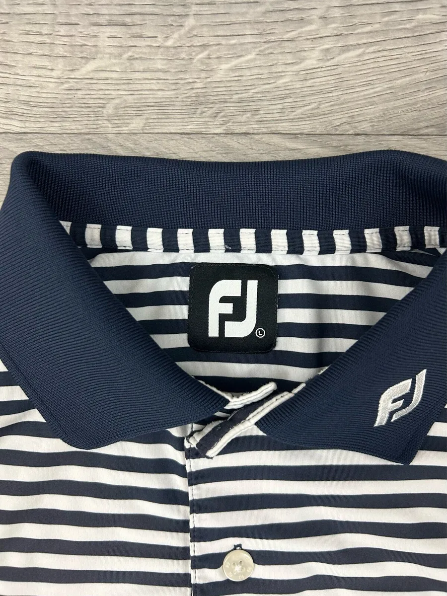 FootJoy FJ Striped Golf Polo Shirt Mens Large - Image 4