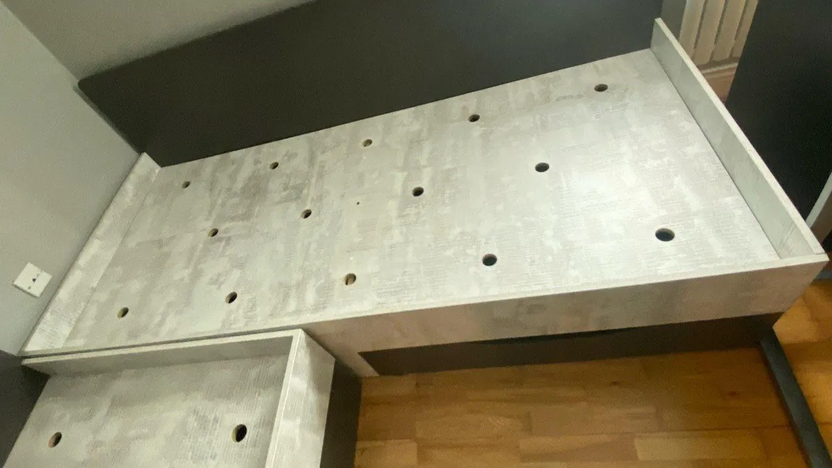 Matching bed frame and table - Image 1