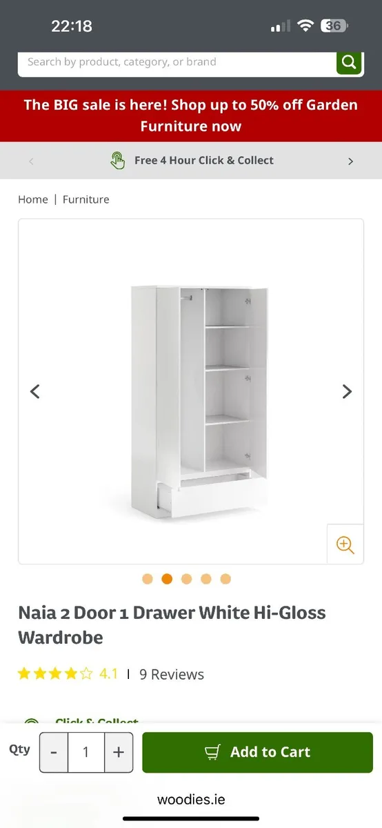 White double wardrobe - Image 1