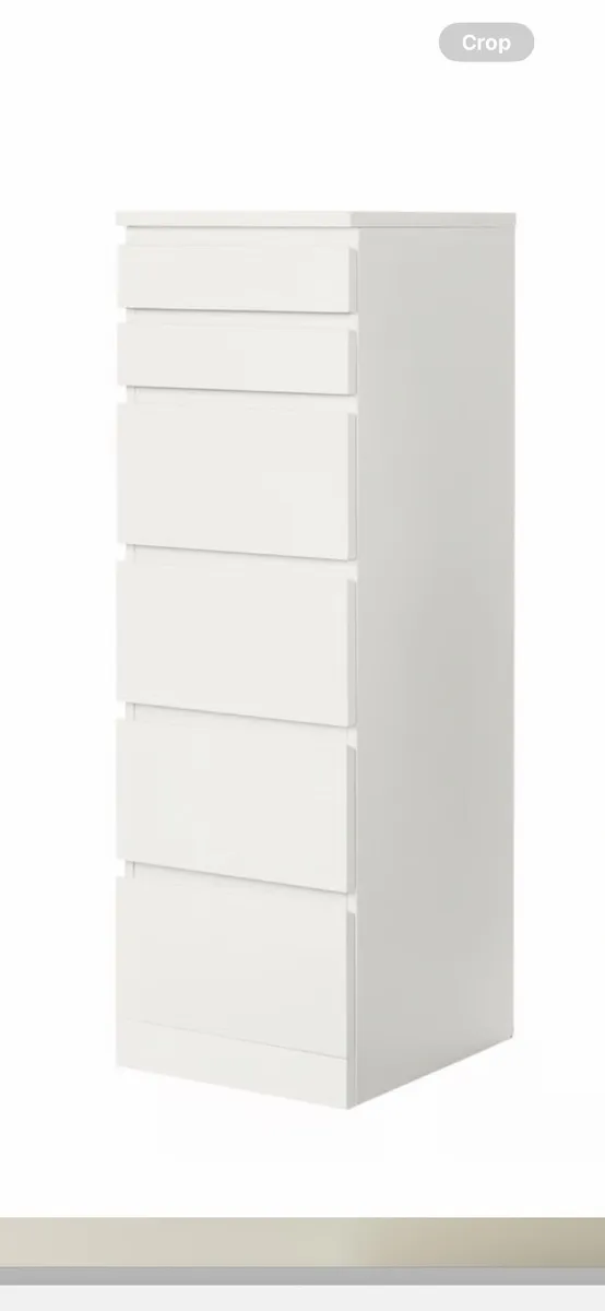 Ikea White Chest of drawers (Narrow) - Image 1