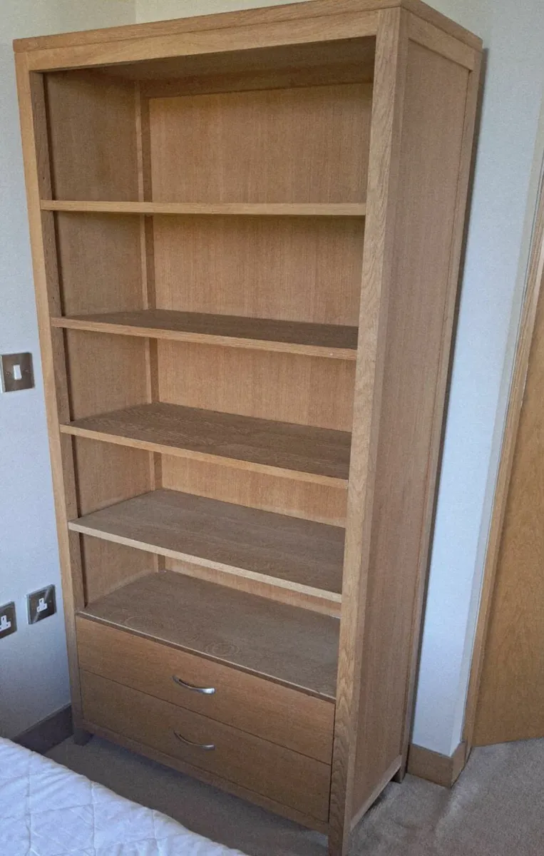 HEAVY  OAK BOOKCASE - Image 1