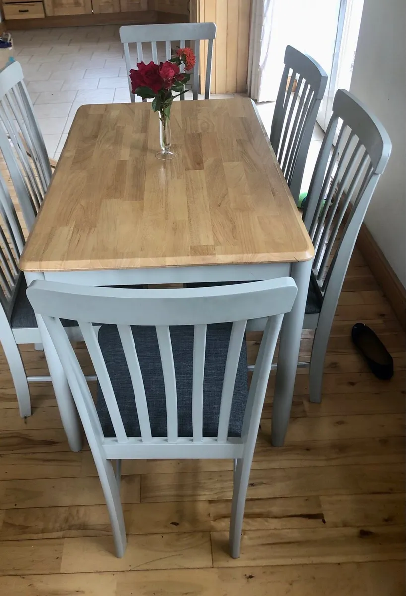 Kitchen table and six chairs - Image 1