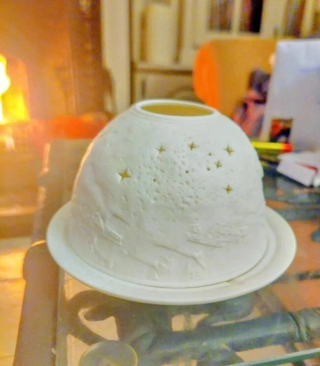 Clay Pottery Candle Holder with Led Candle - Image 1