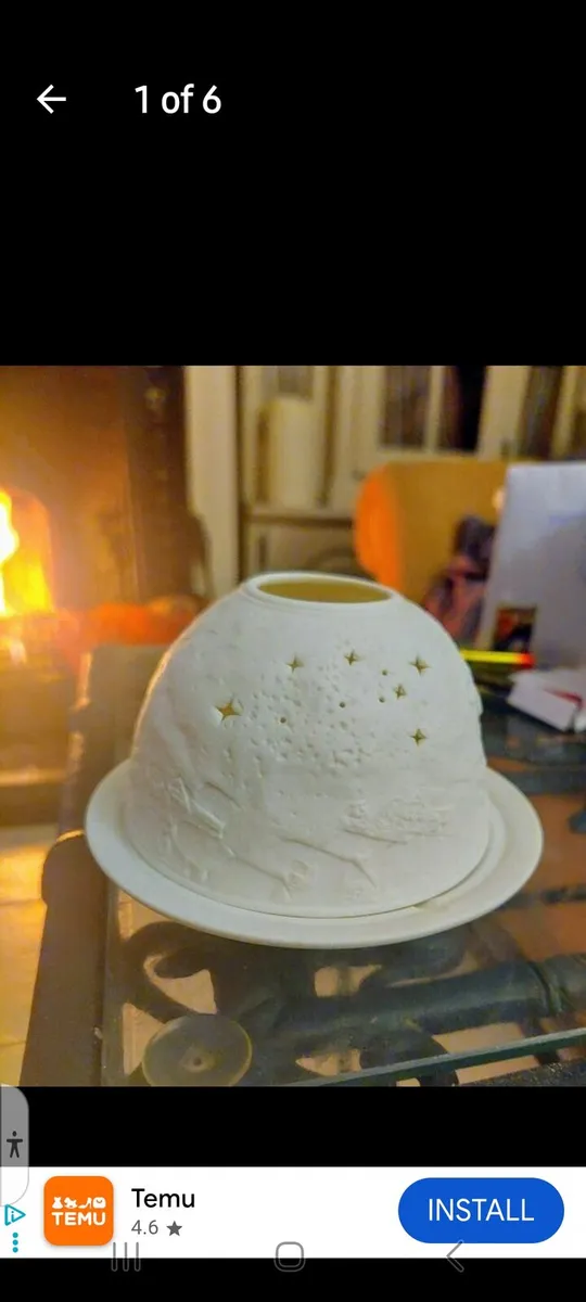 Clay Pottery Candle Holder with Led Candle - Image 2