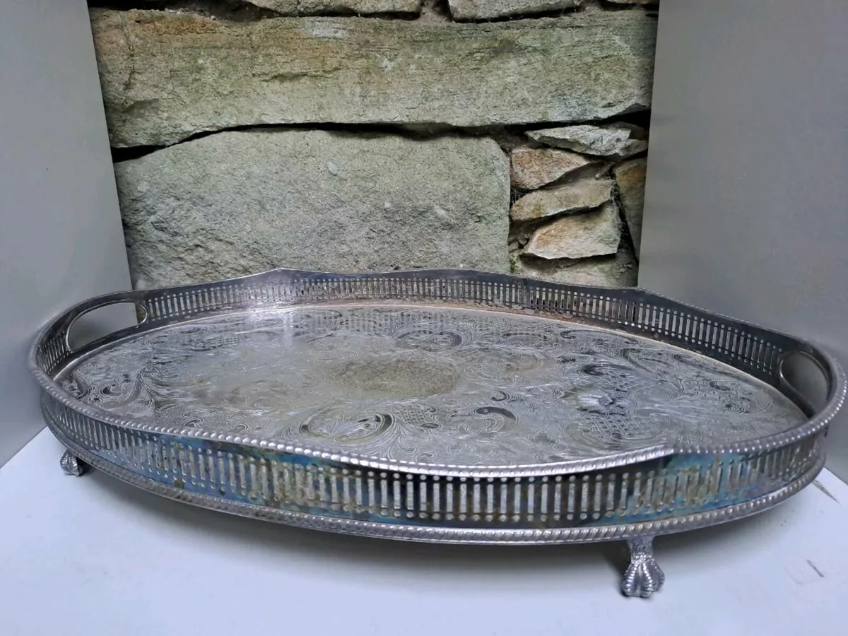 Silver plated tray Sheffield - Image 1