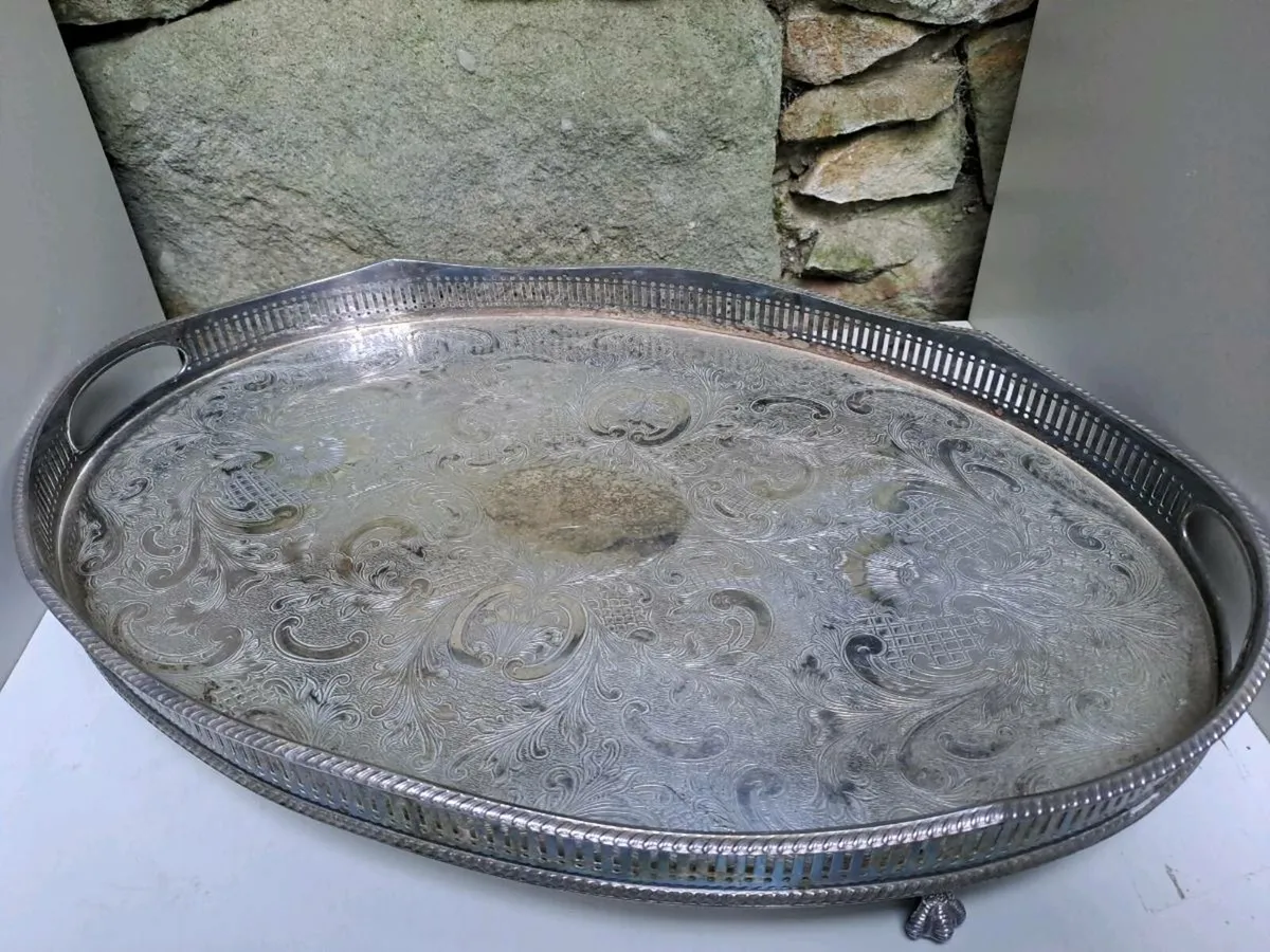 Silver plated tray Sheffield - Image 2