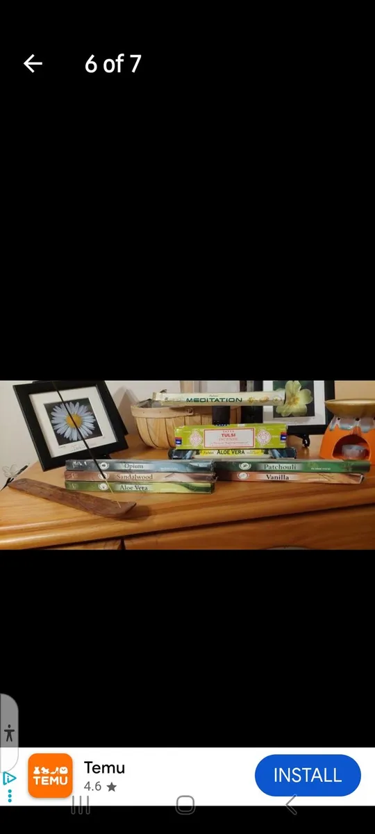 Selection of incense sticks & holder - Image 4
