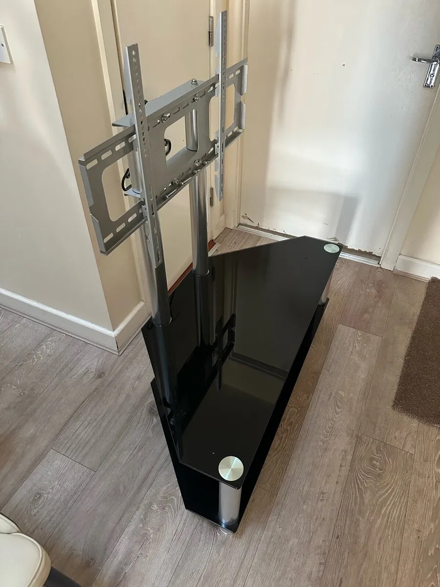 Modern Glass TV Stand with Integrated Mount - Image 3