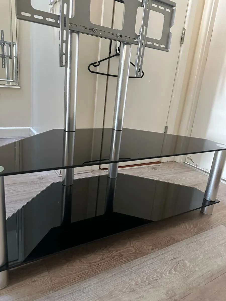 Modern Glass TV Stand with Integrated Mount - Image 4