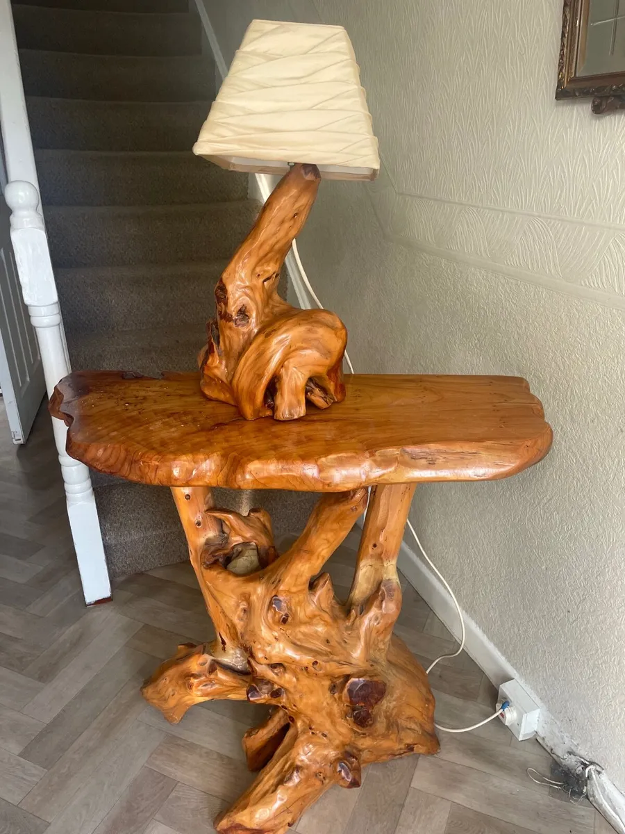 Wooden Hall Table and matching Lamp