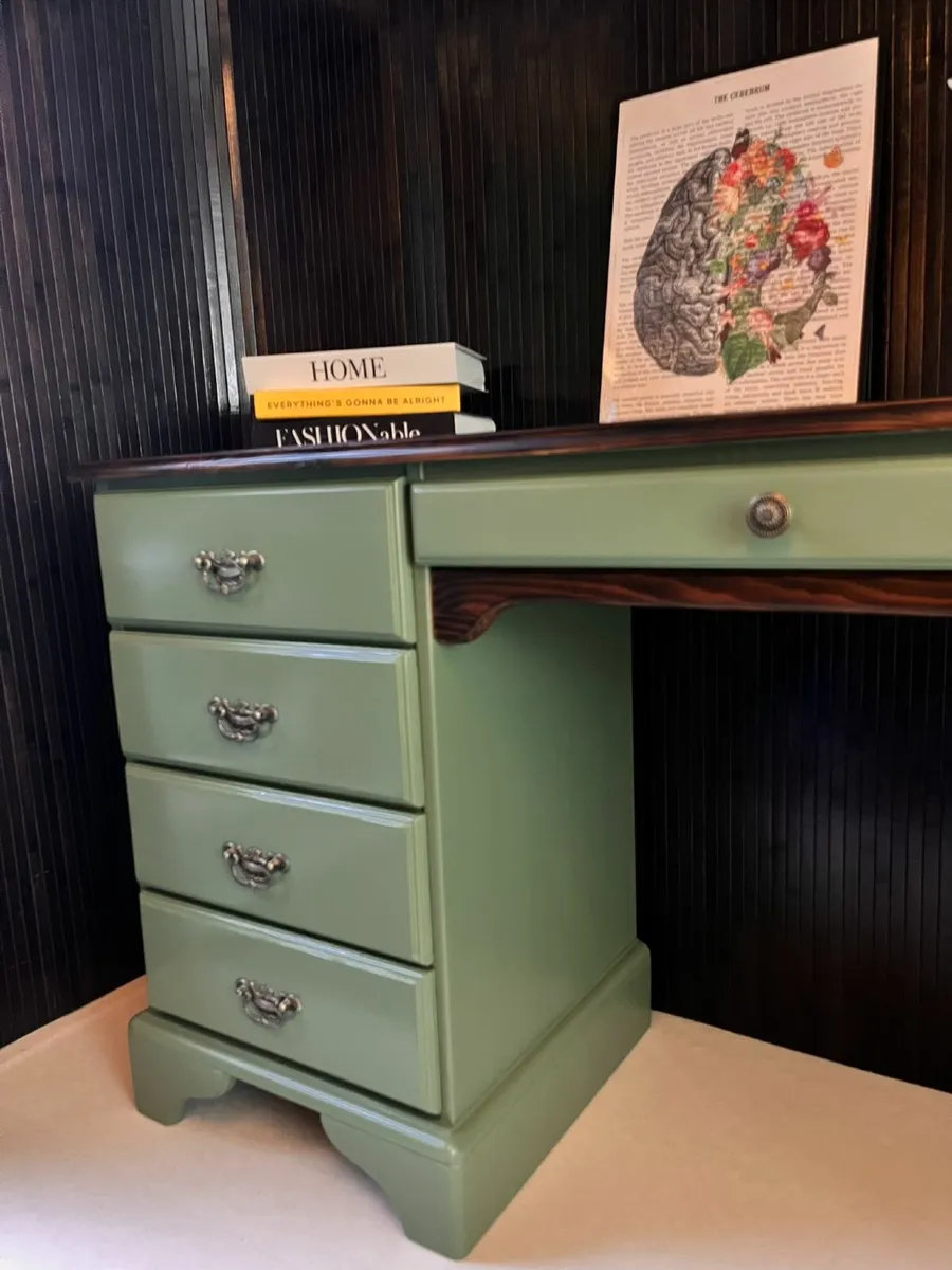 One of a kind solid wood vintage desk - Image 3