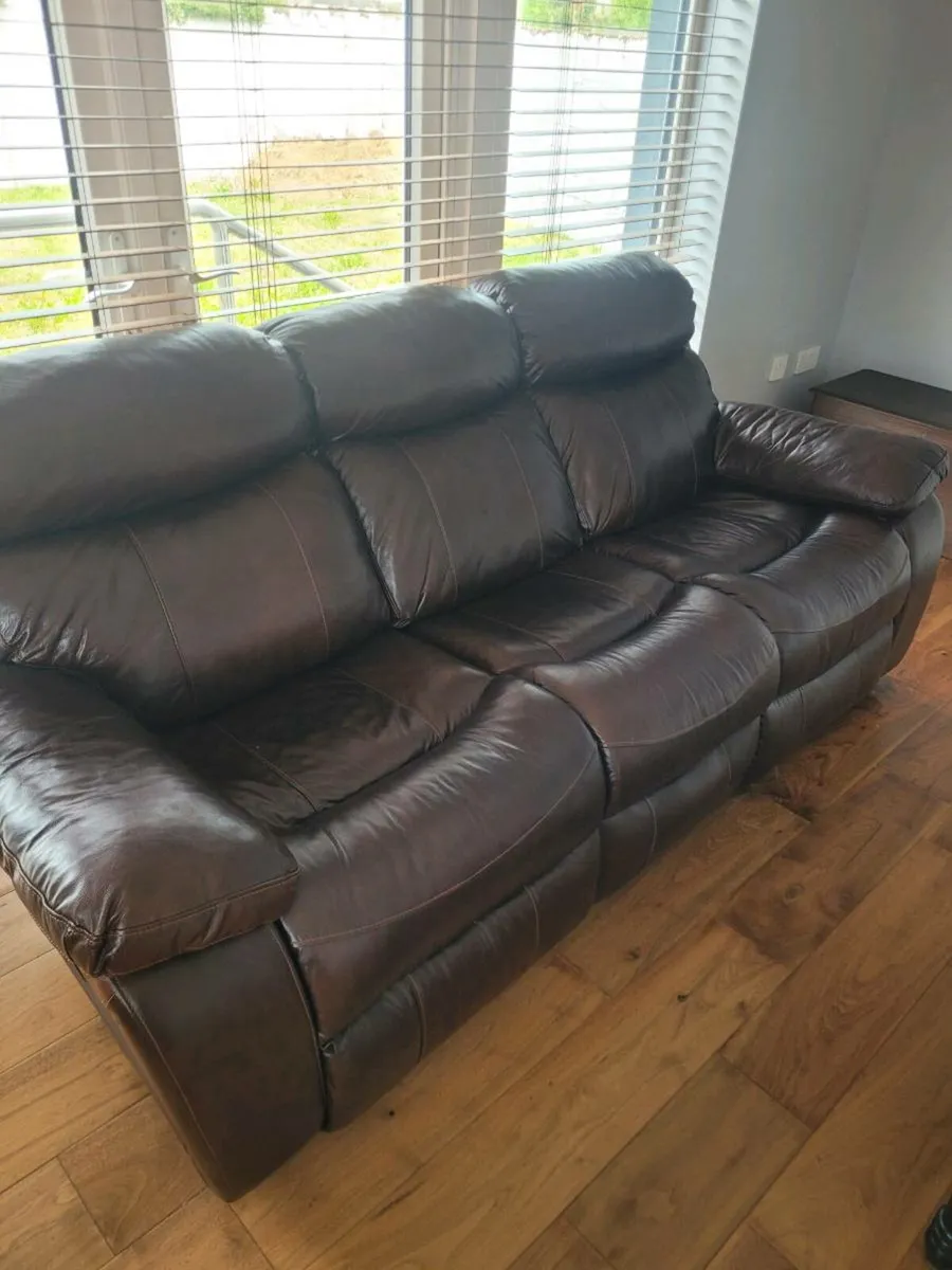 Leather recliner sofa 3+1+1 - Image 2