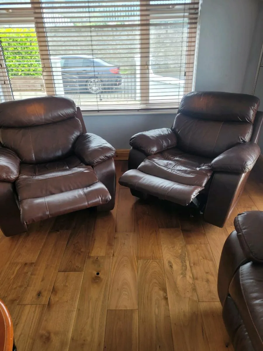 Leather recliner sofa 3+1+1 - Image 3