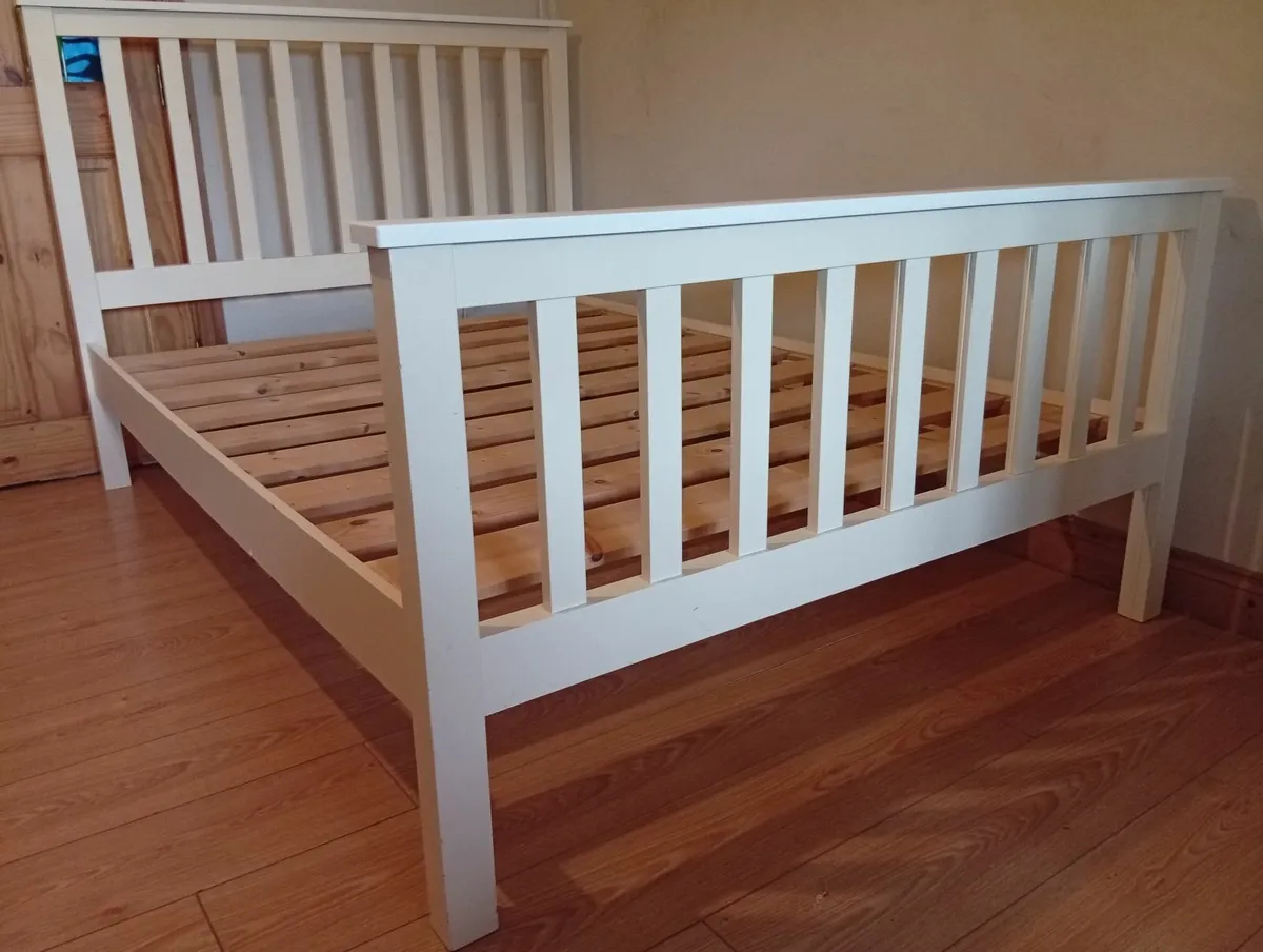 White Quality Sturdy Double size bed frame - Image 1