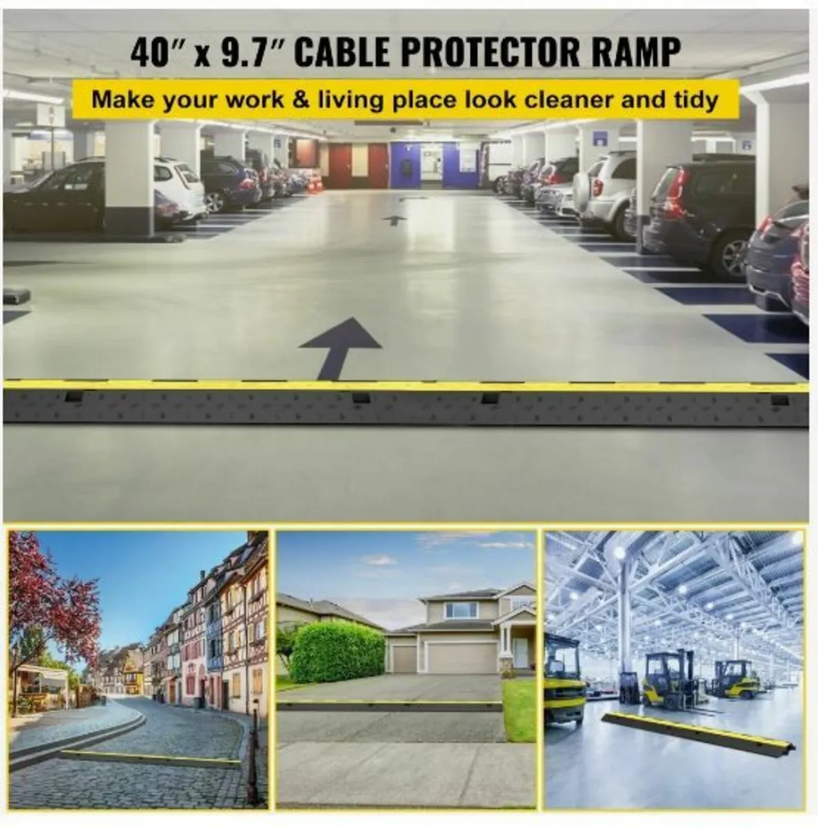 4 Pack of 1-Channel Rubber Cable Protector - Image 3