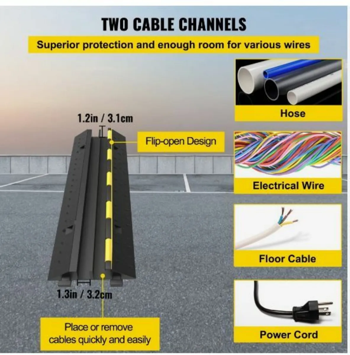 4 Pack of 1-Channel Rubber Cable Protector - Image 4