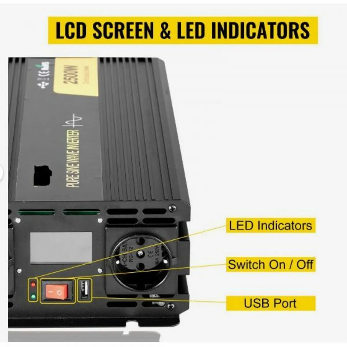 Pure Sine Wave Inverter 2500W Power Inverter - Image 3