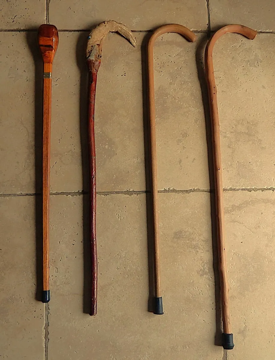 Selection of 4 Hand Crafted Walking Sticks - Image 1