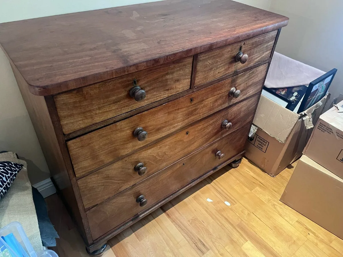 Vintage Solid Wood Chest of Drawers - Image 1