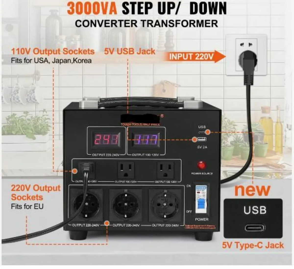3000VA Voltage Converter Transformer - Image 2