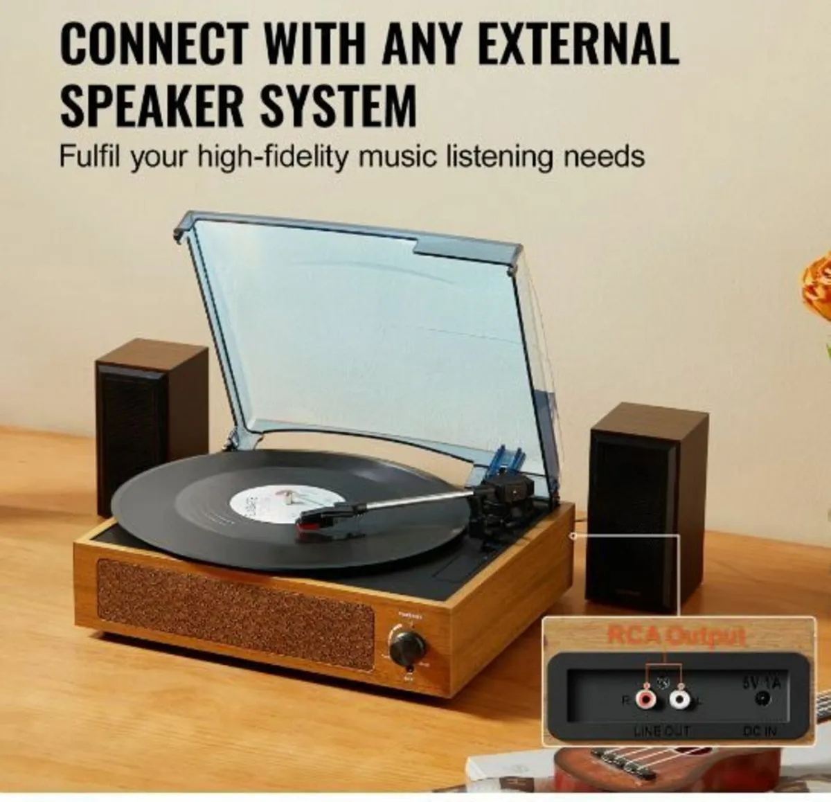 Bluetooth Vinyl Record Player 3-Speed - Image 4