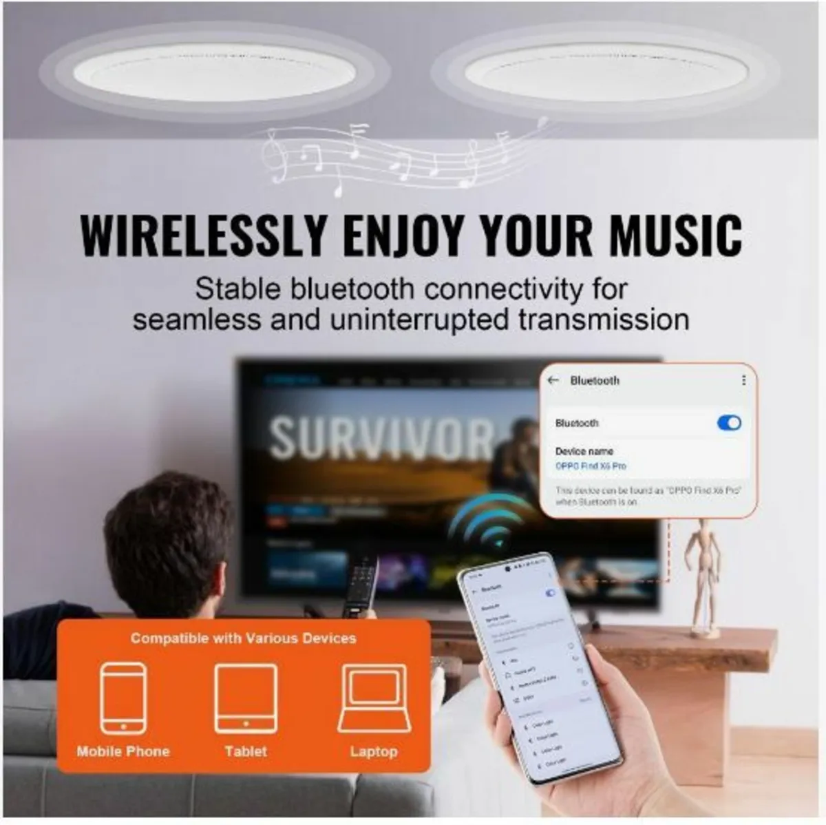 2 PCs 6.5'' Bluetooth Ceiling Speakers 150W - Image 4
