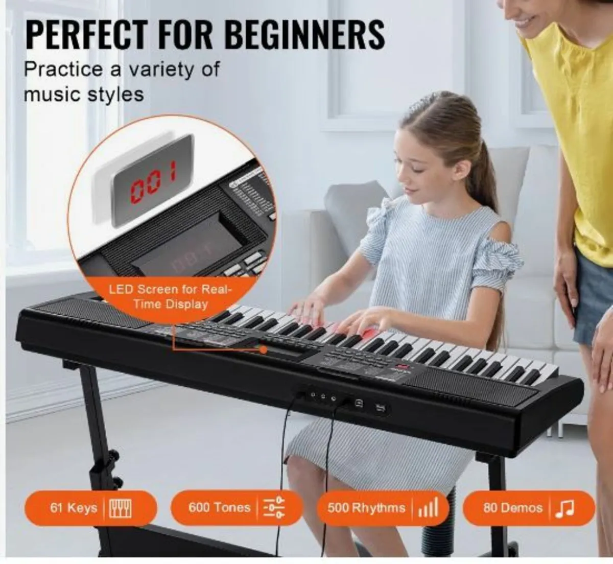 61 Key Digital Keyboard Piano Electric Portable - Image 2