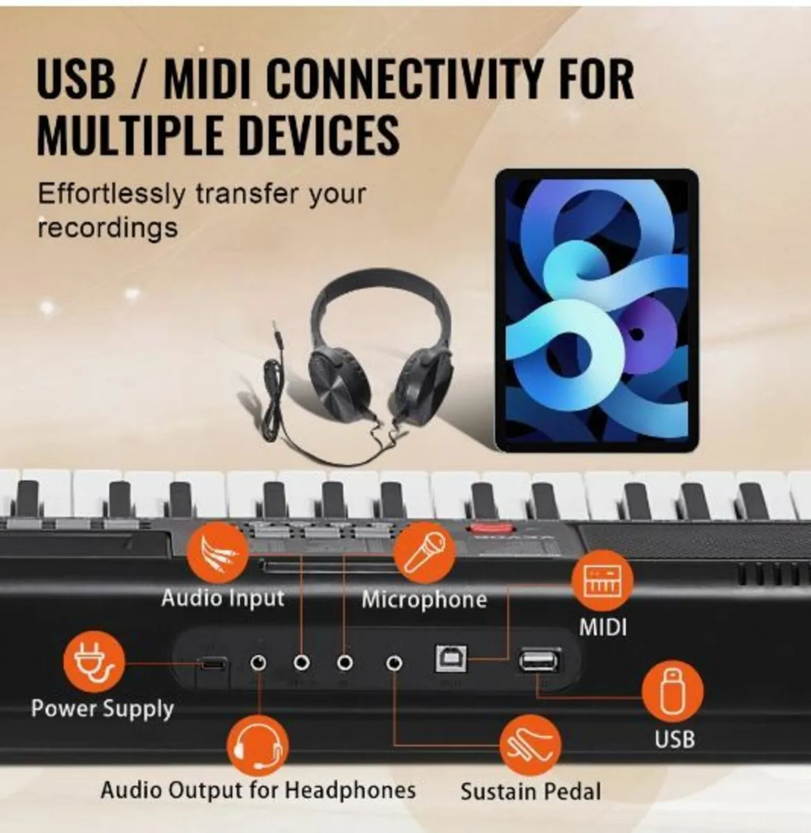 61 Key Digital Keyboard Piano Electric Portable - Image 4