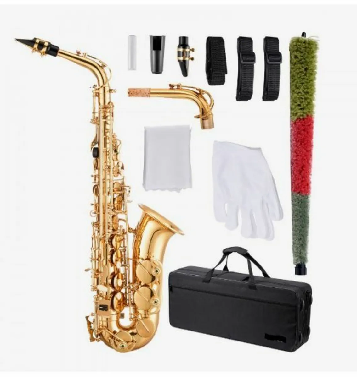 Gold Brass Alto Saxophone Eb E Flat Sax Beginner - Image 1