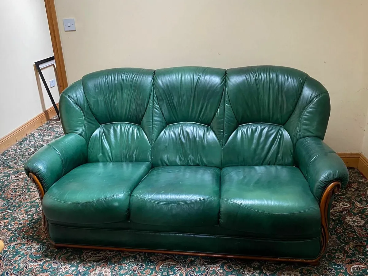 Leather 3-seat Sofa-final discounted price - Image 1