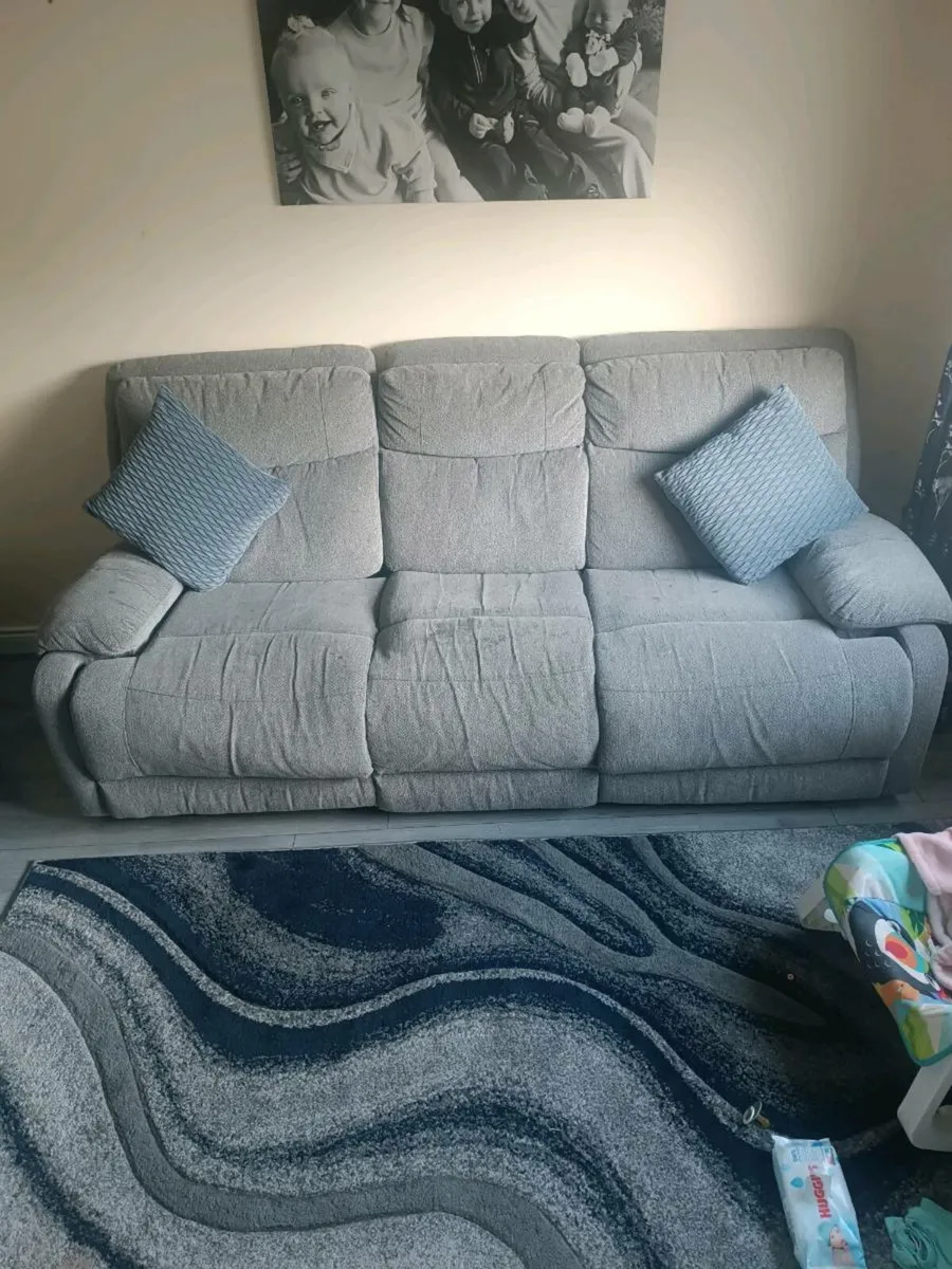 Grey recliner sofas - Image 2