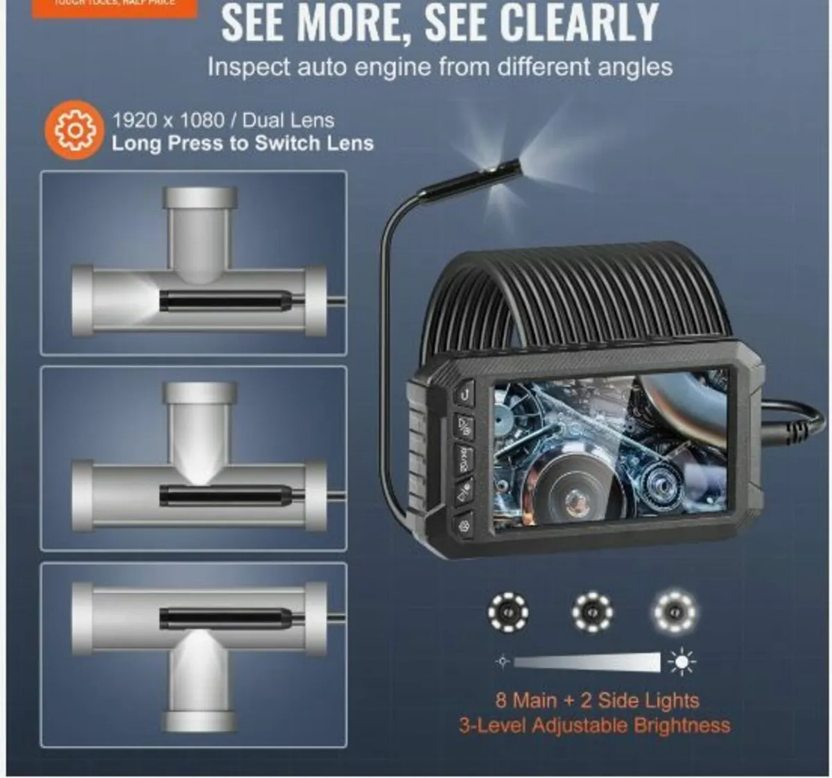 Endoscope Camera with Lights Triple Lens - Image 2